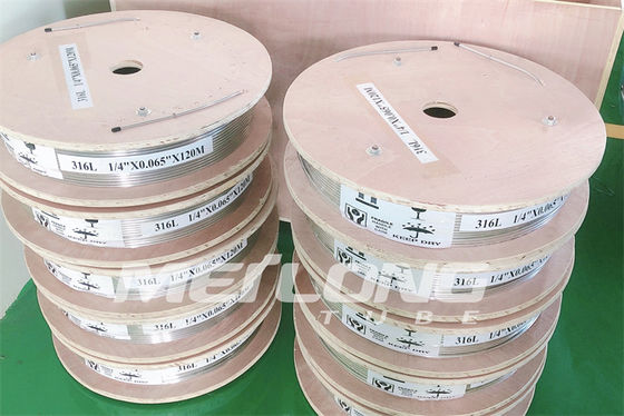 سیم پیچ لوله فولادی NACE MR0175 / ISO15156 SS هیدرولیک بدون درز SS316L ASTM A269