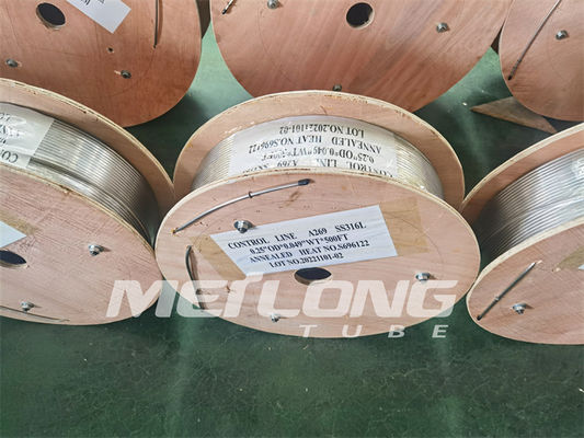 لوله کویلدار فولادی ضد زنگ Inconel 625 Chemical Injection Line 3/8 اینچ